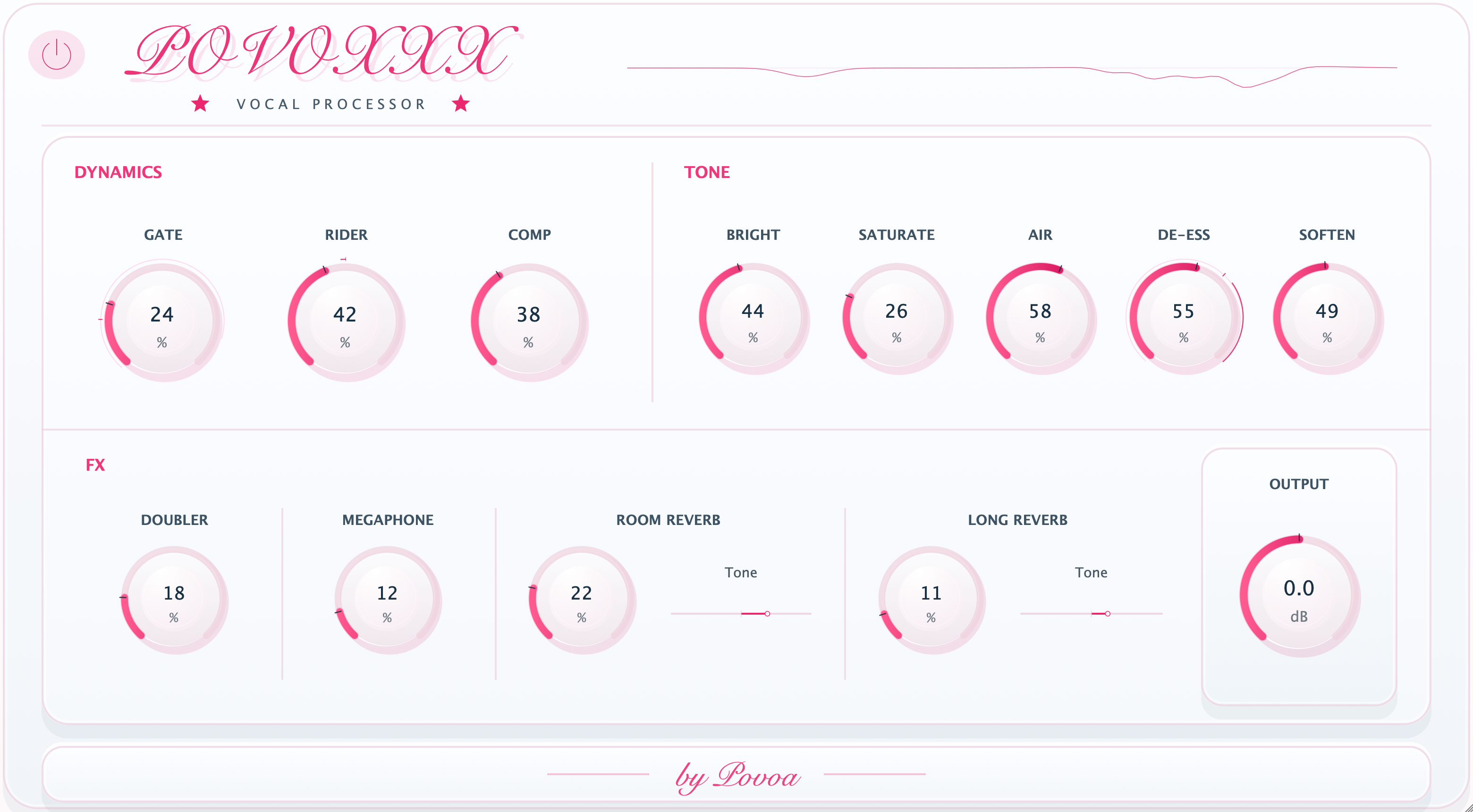 Povoxxx vocal processor interface preview